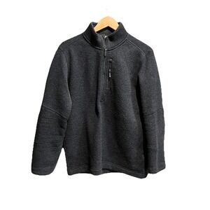 Smartwool Gray Hudson Trail Fleece Wool Blend Half Zip Men's Sweater Size Medium